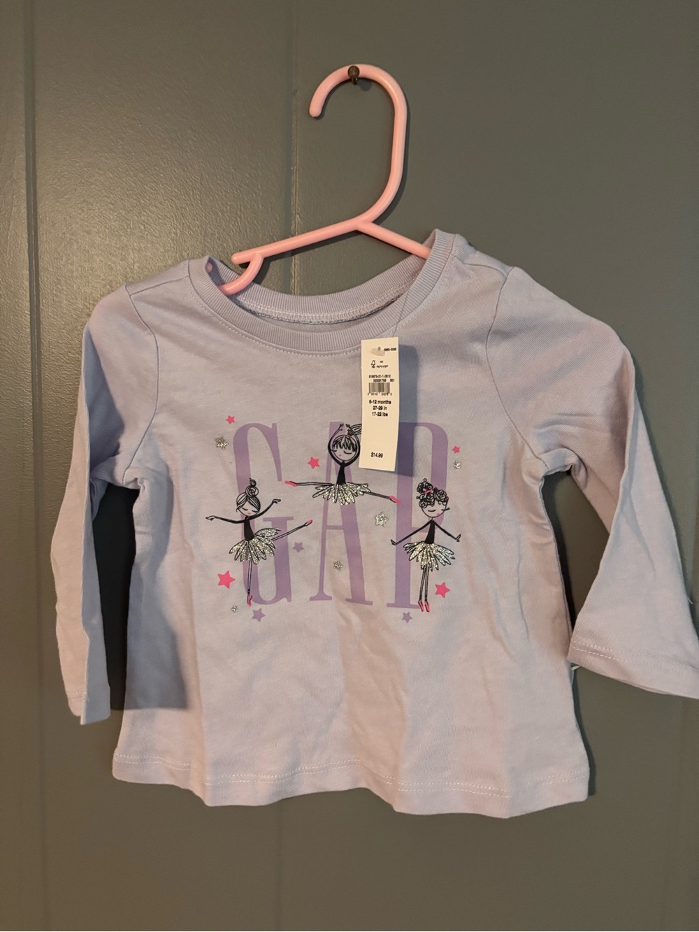 GAP Lavender Ballerina Graphic Long Sleeve Tee